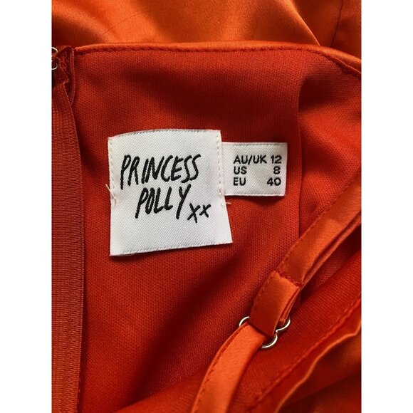 PRINCESS POLLY Bright Colorful Satin Mini Wrap Dress 8 Sexy Coquette Party 9868 - Picture 9 of 11